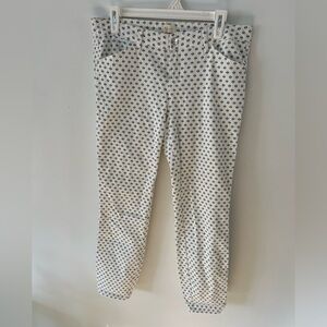 Andrea Jovine White/Blue Patterned Pants Size 10
